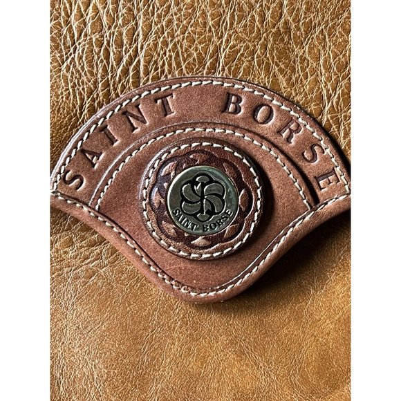 Vintage Saint Borse Leather Purse Handbag Brown Adjustable Strap - Picture 8 of 11